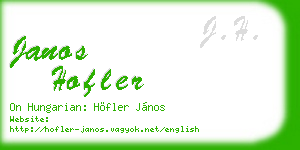 janos hofler business card