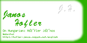 janos hofler business card